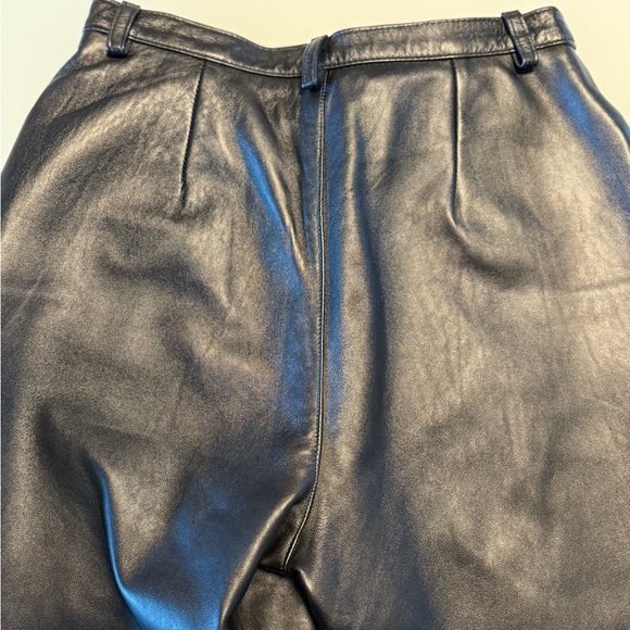 Cuir Zebra Women’s Real Leather Black Pants size 11/12 - Picture 6 of 9